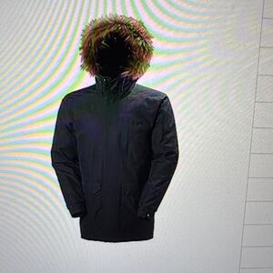 Helly Hansen Black Puffer Jacket with Fur Hood